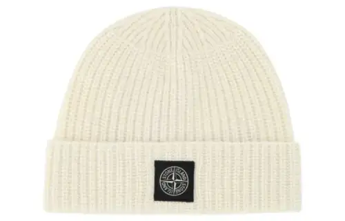 STONE ISLAND Wool Beanies Men's White