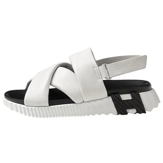 HERMES Electric Beach Sandals Women's White