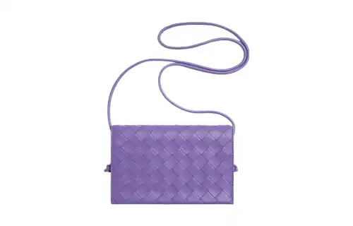 Bottega Veneta Sheepskin Wallet Large Women's Purple