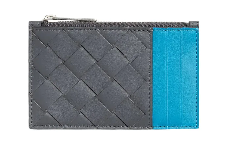Bottega Veneta Cow Leather Wallet, Card Holder Men's Dark Gray