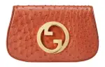 GUCCI Blondie Ostrich Leather Portable Crossbody Bag, Shoulder Bag Women's Dark Orange