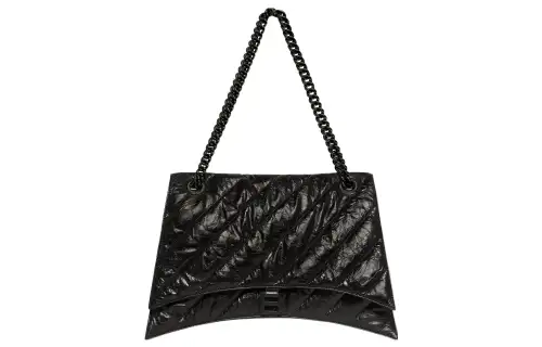 Balenciaga Crush Quilted Large Chain Bag Black