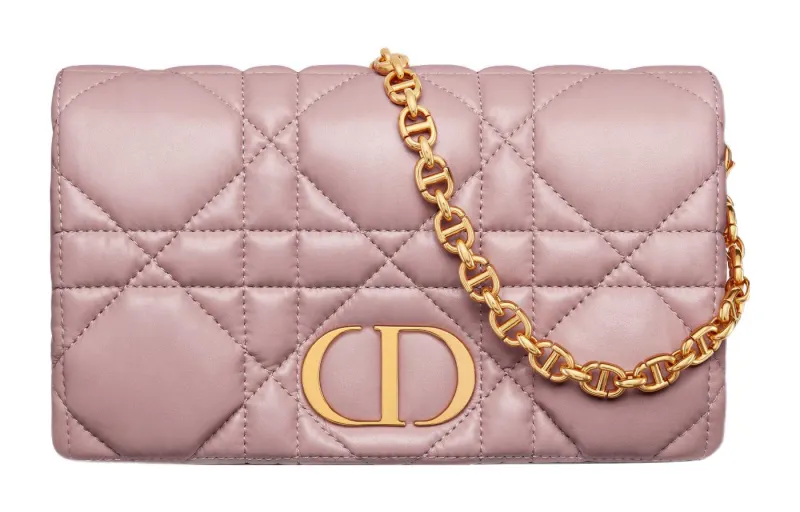 DIOR Caro Cow Leather Shoulder Bag, Crossbody Bag Women's Pink