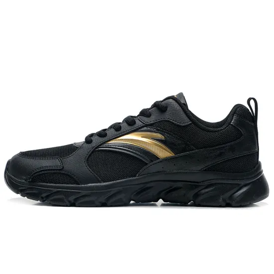 ANTA Running Shoes Men Low-Top Black/Castle Gray/Metal Gold