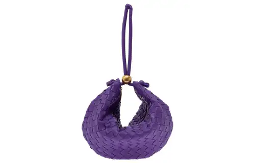 Bottega Veneta Turn Sheepskin Handbag Clutch Women's Purple