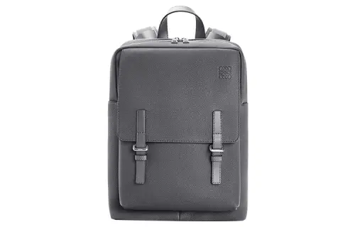 LOEWE Military Soft Grain Cow Leather Backpack Regular Men's Gray