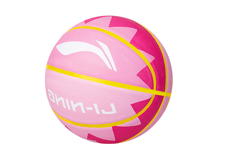 Li Ning Rubber Basketball Pink Size 7 Training Unisex China Mainland Version