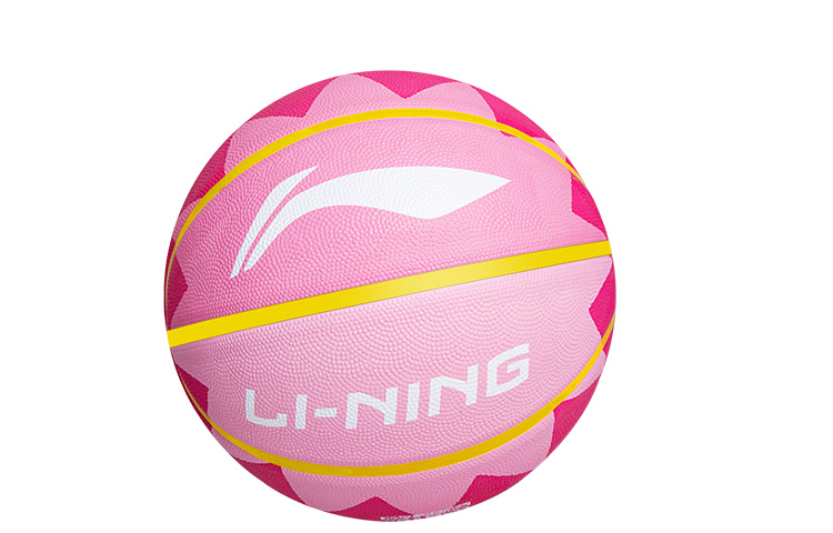 Li Ning Rubber Basketball Pink Size 7 Training Unisex China Mainland Version