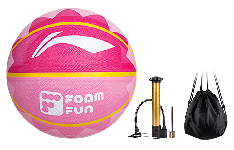 Li Ning Rubber Basketball Pink Size 7 Training Unisex China Mainland Version
