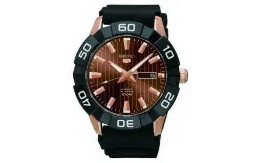 SEIKO Seiko5 ['100', 301050]m Waterproof Mechanical Movement Resin Strap Watch 45mm Men's Watches