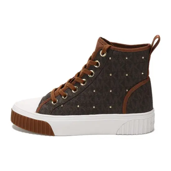 MICHAEL KORS KORS Skateboard Shoes Women's High-Top White Brown