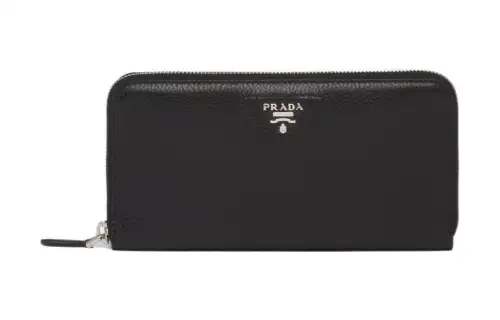 PRADA Leather Wallet Large Women's Black