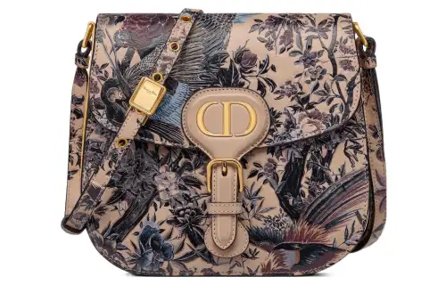 DIOR Bobby Cow Leather Crossbody Bag, Shoulder Bag Women's Beige