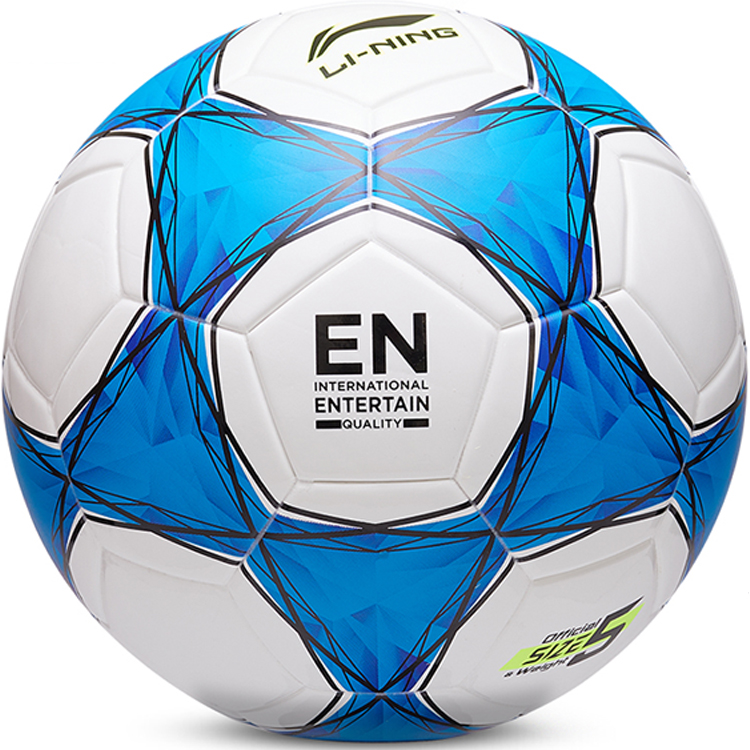 Li Ning Size 5 Soccer Ball PVC Seamless Thermal bonding Women’s White Blue