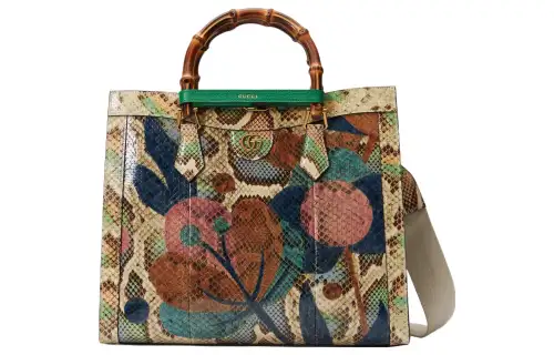 GUCCI Diana Python Skin Tote Bag, Shopping Bag, Shoulder Bag, Crossbody Bag, Handbag Medium Women's Multicolor