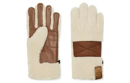 UGG Sheepskin, Polyester Knit Gloves Men's