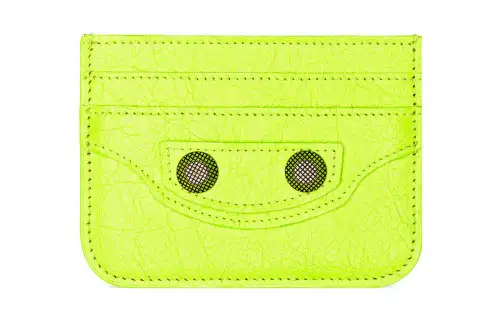 Balenciaga Le Cagole Sheepskin Card Holder Regular Women's Fluorescent Yellow