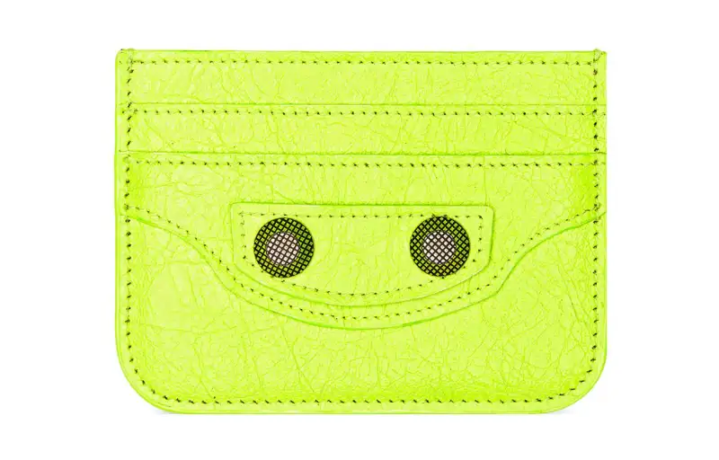 Balenciaga Le Cagole Sheepskin Card Holder Regular Women's Fluorescent Yellow