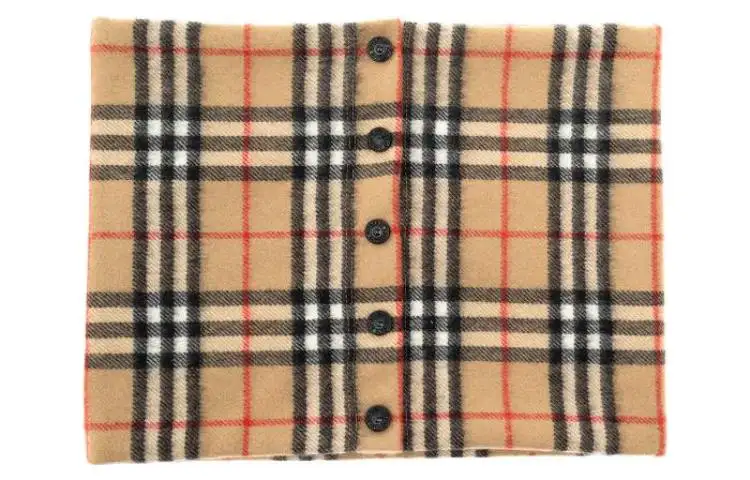 Vintage Check-pattern cashmere snood