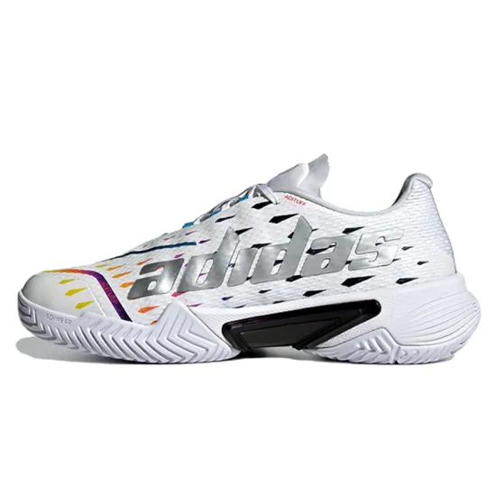 Adidas Barricade Cloud White Silver Metallic Bright Cyan Women's