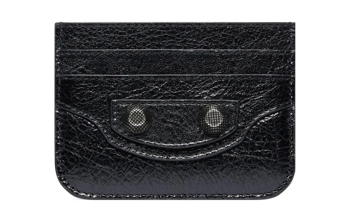 Balenciaga Le Cagole Fine Grained Sheepskin Card Holder Card Holder Women's Black