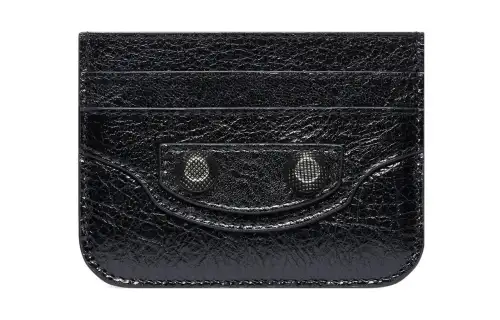 Balenciaga Le Cagole Fine Grained Sheepskin Card Holder Card Holder Women's Black