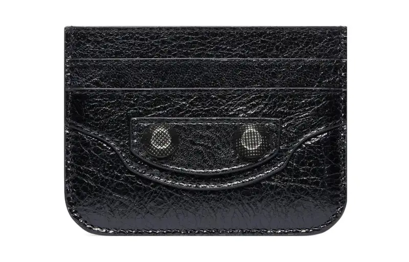 Balenciaga Le Cagole Fine Grained Sheepskin Card Holder Card Holder Women's Black
