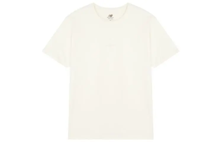 New Balance T Shirts Unisex White Crew Neck Moderate Straight Fit