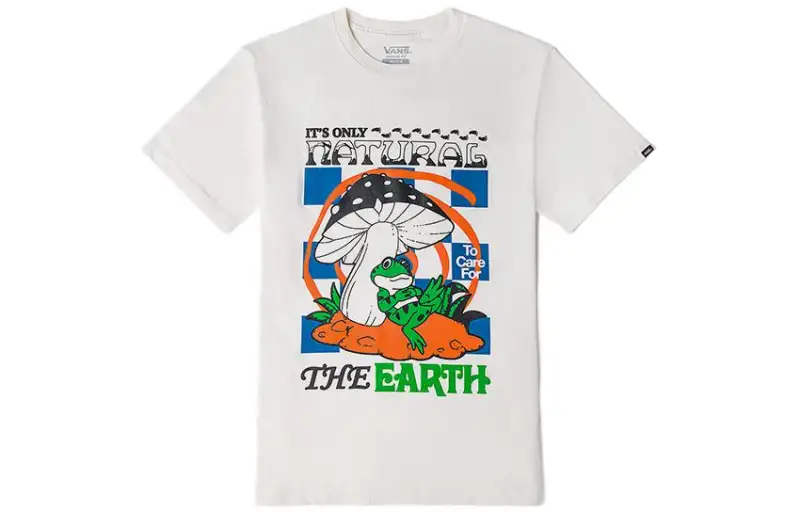 Vans T Shirts Unisex White Crew Neck Moderate Straight Fit