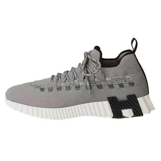 HERMES Flex Casual Shoes Men Mid-Top Gray