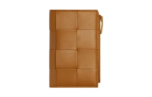Bottega Veneta Sheepskin Wallet Medium Women's Camel
