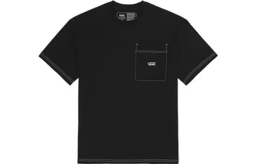 Vans T Shirts Unisex Black Crew Neck Moderate Straight Fit