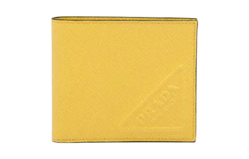 PRADA Saffiano Leather Wallet Men's Yellow