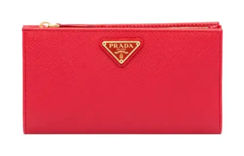 PRADA Saffiano Leather Wallet Large Women's Red