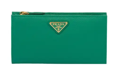 PRADA Saffiano Leather Wallet Large Women's Green