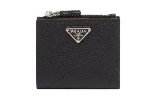 PRADA Saffiano Leather Card Holder Wallet Small Men's Black