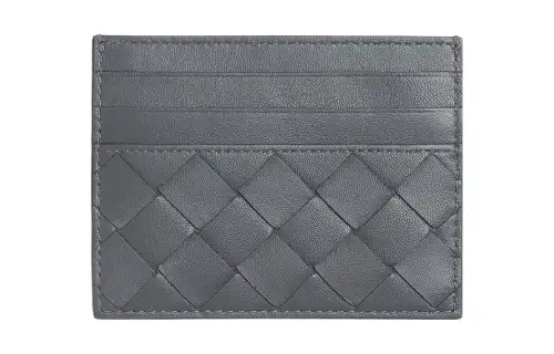 Bottega Veneta Sheepskin Card Holder Women's Lightning Gray