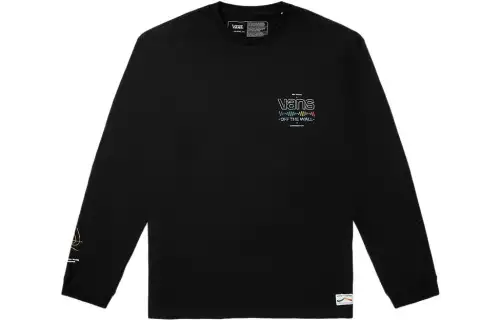 Vans Drop Shoulder Sleeve T Shirt Unisex Black