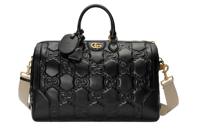 GUCCI Leather Handbag, Shoulder Bag, Crossbody Bag, Travel Bag Medium Women's Black