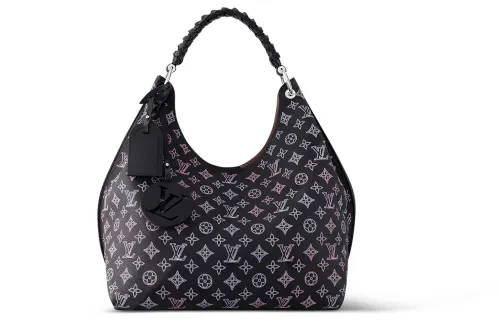 LOUIS VUITTON Mahina Calfskin One Shoulder Handbag Women's Black