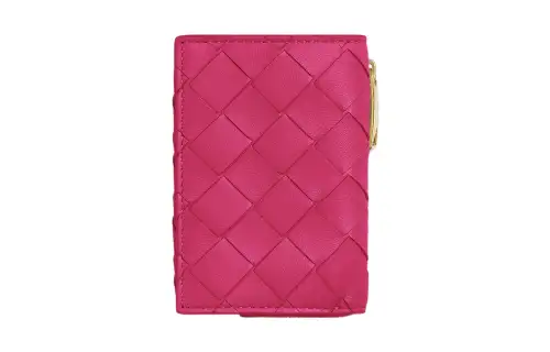 Bottega Veneta Lambskin Wallet Mini Women's Pink