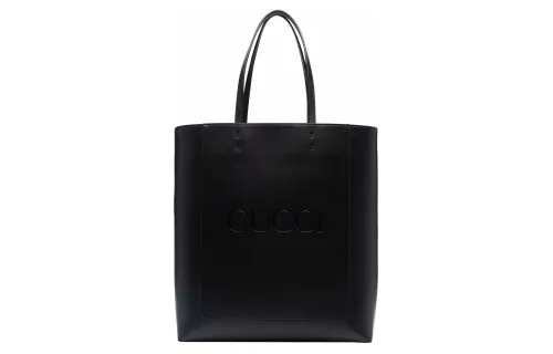 GUCCI Calfskin Tote Bag, Shopping Bag, Shoulder Bag, Handbag Women's Black