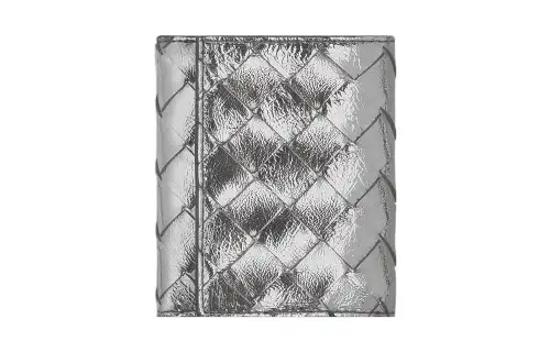 Bottega Veneta Sheepskin Wallet Small Women's Silver