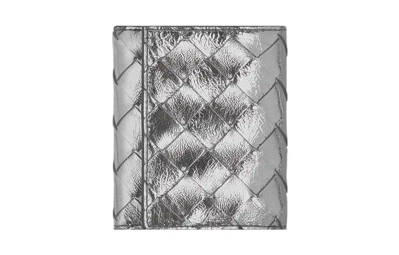 Bottega Veneta Sheepskin Wallet Small Women's Silver
