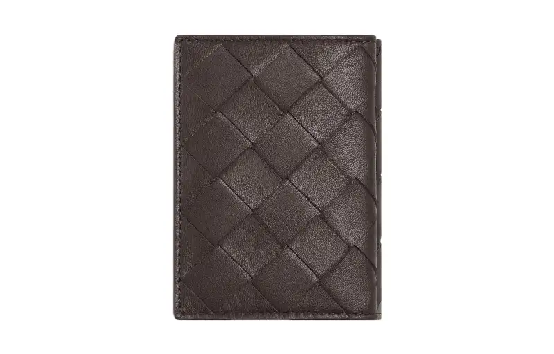 Bottega Veneta Lambskin Card Holder, Wallet Mini Women's Dark Brown
