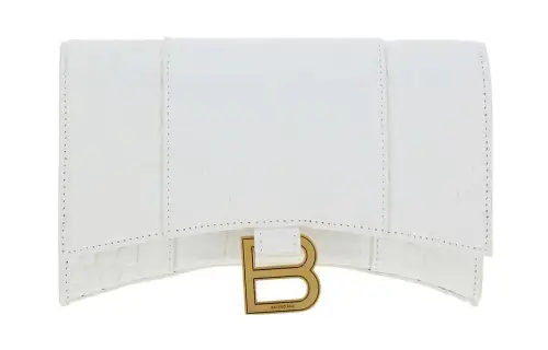 Balenciaga Embossed Logo Plaque Chain Wallet