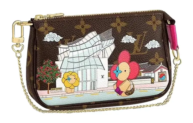LOUIS VUITTON POCHETTE ACCESSOIRES Canvas Chain Bag, Crossbody Bag, Shoulder Bag Mini Women's Brown