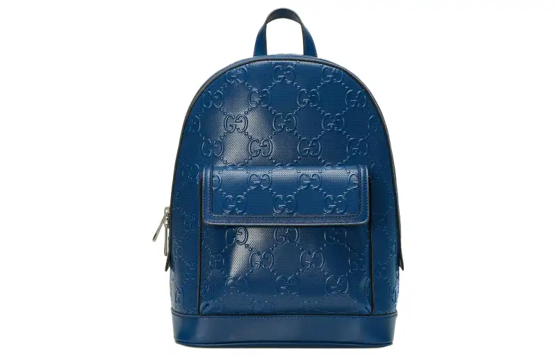 GUCCI Leather Backpack Medium Men's Blue