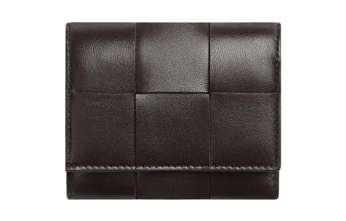 Bottega Veneta Lambskin With Calfskin Wallet Women's Brown