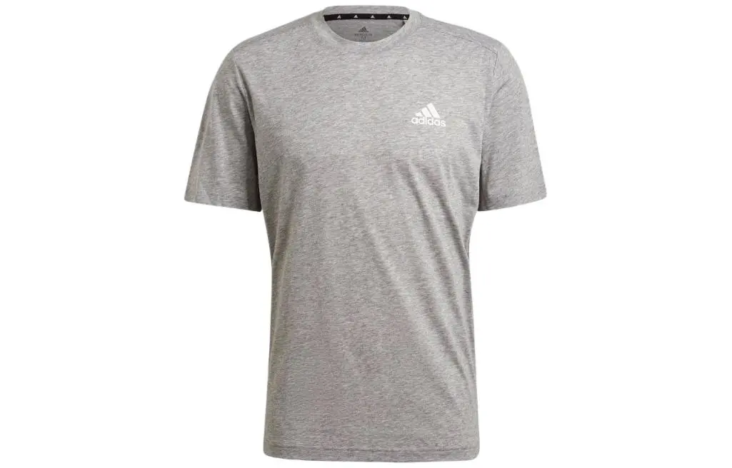 Adidas T-Shirts Men's Gray Crew Neck Moderate Straight Fit